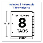 Insertable Big Tab Dividers, 8-Tab, 11.13 x 9.25, White, Clear Tabs, 1 Set