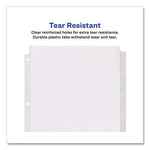 Insertable Big Tab Dividers, 8-Tab, 11.13 x 9.25, White, Clear Tabs, 1 Set