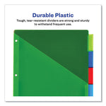 Insertable Big Tab Plastic 1-Pocket Dividers, 5-Tab, 11.13 x 9.25, Assorted, 1 Set