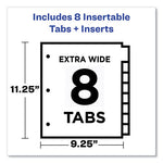 Insertable Big Tab Plastic 1-Pocket Dividers, 8-Tab, 11.13 x 9.25, Assorted, 1 Set