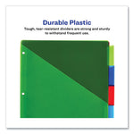 Insertable Big Tab Plastic 2-Pocket Dividers, 5-Tab, 11.13 x 9.25, Assorted, 1 Set