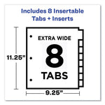 Insertable Big Tab Plastic 2-Pocket Dividers, 8-Tab, 11.13 x 9.25, Assorted, 1 Set