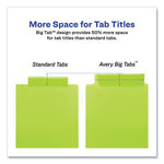 Insertable Big Tab Plastic 2-Pocket Dividers, 8-Tab, 11.13 x 9.25, Assorted, 1 Set