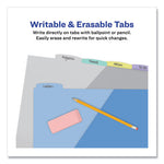 Write and Erase Durable Plastic Dividers with Slash Pocket, 3-Hold Punched, 5-Tab, 11.13 x 9.25, Assorted, 1 Set