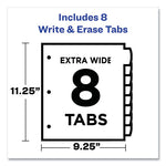 Write and Erase Durable Plastic Dividers with Slash Pocket, 3-Hold Punched, 8-Tab, 11.13 x 9.25, Assorted, 1 Set