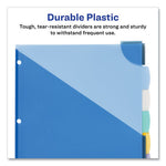 Write and Erase Big Tab Durable Plastic Dividers, Expandable Pocket, 3-Hole Punched, 5-Tab, 11 x 8.5, Assorted, 1 Set