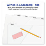 Write and Erase Durable Plastic Dividers with Straight Pocket, 5-Tab, 11.13 x 9.25, White, 1 Set