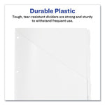 Write and Erase Durable Plastic Dividers with Straight Pocket, 5-Tab, 11.13 x 9.25, White, 1 Set