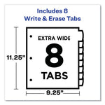 Write and Erase Durable Plastic Dividers with Straight Pocket, 8-Tab, 11.13 x 9.25, White, 1 Set