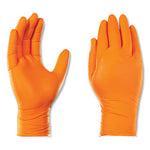 Heavy-Duty Industrial Gloves, Powder-Free, 8 mil, Large, Orange, 100 Gloves/Box, 10 Boxes/Carton