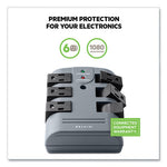 Pivot Plug Surge Protector, 6 AC Outlets, 1,080 J, Gray
