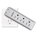 SurgePlus USB Swivel Charger, 3 AC Outlets/2 USB Ports, 918 J, White