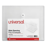 Side Opening Poly Envelopes, 1" Expansion, Letter Size, Clear, 10/Pack
