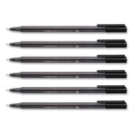 Triplus Fineliner Marker Pen, Stick, Fine 0.3 mm, Black Ink, Clear Barrel, 6/Pack