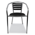 Pinzon Series Chairs, Support Up to 300 lb, 18" Seat Height, Black/Silver Seat, Black/Silver Back, Silver Base