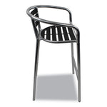 Pinzon Series Barstools, Supports Up to 300 lb, 31" Seat Height, Black/Silver Seat, Black/Silver Back; Silver Base