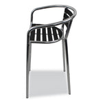 Pinzon Series Barstools, Supports Up to 300 lb, 31" Seat Height, Black/Silver Seat, Black/Silver Back; Silver Base