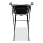 Pinzon Series Barstools, Supports Up to 300 lb, 31" Seat Height, Black/Silver Seat, Black/Silver Back; Silver Base