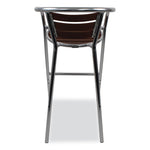 Pinzon Series Barstools, Supports Up to 300 lb, 31" Seat Height, Tan/Silver Seat, Tan/Silver Back, Silver Base