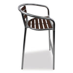 Pinzon Series Barstools, Supports Up to 300 lb, 31" Seat Height, Tan/Silver Seat, Tan/Silver Back, Silver Base