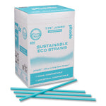 Marine Biodegradable Straws, 7.75", Ocean Blue, 6,000/Carton