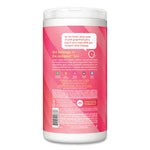 All Purpose Cleaning Wipes, 1 Ply, Pink Grapefruit, White, 70/Canister, 6/Carton