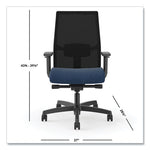 Ignition 2.0 4-Way Stretch Mid-Black Mesh Task Chair, Supports Up to 300 lb, 17" to 21" Seat Height, Navy/Black