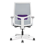 Ignition 2.0 4-Way Stretch Mid-Back Task Chair, Supports 300 lb, 17" to 21" Seat Height, Basalt Seat, Fog Back, White Base