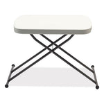 Height-Adjustable Personal Folding Table, Rectangular, 25.6" x 17.7" x 19" to 28", White Top, Dark Gray Legs