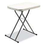 Height-Adjustable Personal Folding Table, Rectangular, 25.6" x 17.7" x 19" to 28", White Top, Dark Gray Legs