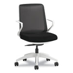 Cliq Office Chair, Supports Up to 300 lb, 17" to 22" Seat Height, Black Seat, Black Back, White Base