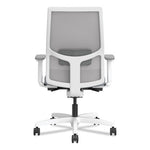 Ignition 2.0 4-Way Stretch Mid-Back Mesh Task Chair, Gray Adjustable Lumbar Support, Basalt Seat, Fog Back, White Base