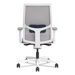 Ignition 2.0 4-Way Stretch Mid-Back Mesh Task Chair, Navy Blue Lumbar Support, Basalt Seat, Fog Back, White Base