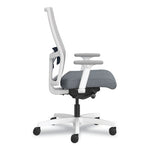 Ignition 2.0 4-Way Stretch Mid-Back Mesh Task Chair, Navy Blue Lumbar Support, Basalt Seat, Fog Back, White Base