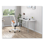 Ignition 2.0 4-Way Stretch Mid-Back Task Chair, Orange Adjustable Lumbar Support, Basalt Seat, Fog Back, White Base