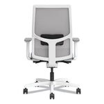 Ignition 2.0 4-Way Stretch Mid-Back Mesh Task Chair, Black Adjustable Lumbar Support, Basalt Seat, Fog Back, White Base