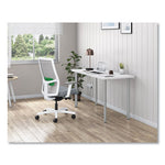 Ignition 2.0 4-Way Stretch Mid-Back Mesh Task Chair, Green Adjustable Lumbar Support, Basalt Seat, Fog Back, White Base