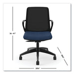 Cliq Office Chair, Supports Up to 300 lb, 17" to 22" Seat Height, Navy Seat, Black Back, Black Base