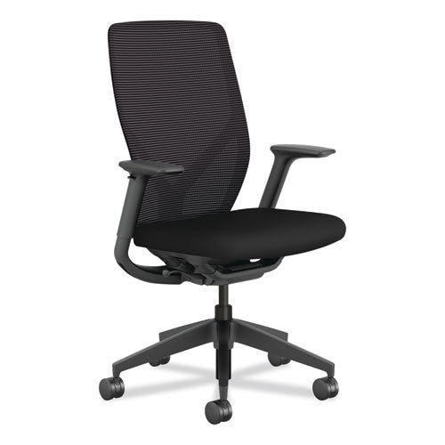 Flexion Mesh Back Task Chair, Supports Up to 300 lb, 14.81" to 19.7" Seat Height, 24" Back Height, Black