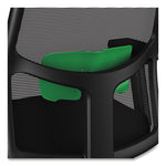 Ignition 2.0 4-Way Stretch Mid-Back Task Chair, Green Adjustable Lumbar Support, Black Seat, Black Back, Black Base