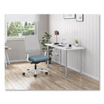 Ignition 2.0 4-Way Stretch Mid-Back Mesh Task Chair, White Lumbar Support, Carolina Seat, Fog Back, White Base