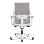 Ignition 2.0 4-Way Stretch Mid-Back Task Chair, White Adjustable Lumbar Support, Biscotti Seat, Fog Back, White Base