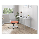 Ignition 2.0 4-Way Stretch Mid-Back Mesh Task Chair, White Lumbar Support, Passion Fruit Seat, Fog Back, White Base