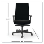 Ignition 2.0 Upholstered Mid-Back Task Chair, 17" to 21.5" Seat Height, Black Fabric Seat/Back