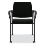 Ignition Series Guest Chair with Arms, Polyurethane Fabric Seat, 25" x 21.75" x 33.5", Black