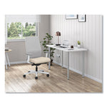 Ignition 2.0 4-Way Stretch Mid-Back Task Chair, White Adjustable Lumbar Support, Biscotti Seat, Fog Back, White Base