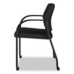 Ignition Series Guest Chair with Arms, Polyester Fabric Seat, 25" x 21.75" x 33.5", Black