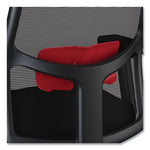 Ignition 2.0 4-Way Stretch Mid-Back Mesh Task Chair, Red Adjustable Lumbar Support, Black