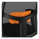 Ignition 2.0 4-Way Stretch Mid-Back Mesh Task Chair, Orange Adjustable Lumbar Support, Black