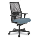 Ignition 2.0 Reactiv Mid-Back Task Chair, 17.25" to 21.75" Seat Height, Blue Fabric Seat, Black Back